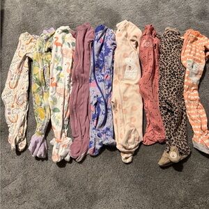 Assorted Baby footie pjs 6-9 months